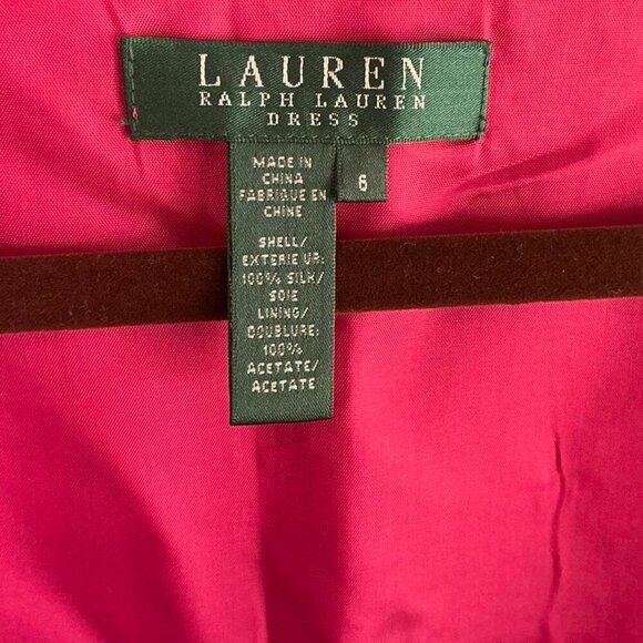 Ralph Lauren 100% silk Pink Evening Dress Special Occasion size 6 Fit and Flare - Picture 3 of 4